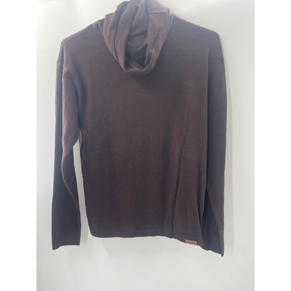 Ariat Womens Chocolate Brown Cowl Neck Knit Sweater Long Sleeve Equestrian S